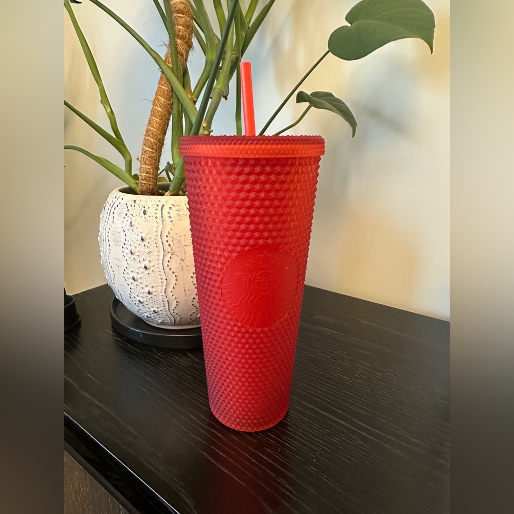 Starbucks Vibrant Red Textured Matte Red Tumbler Cup